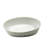Baking Dish Oval White Ceramic 9 OZ 6 x 4-1/8 x 1-1/2