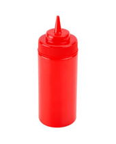Squeeze Bottle Wide Mouth 16 OZ Red