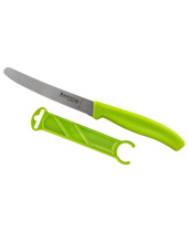 Knife With Serrated Blade & Protector 11 CM /4.33” Assorted Colors