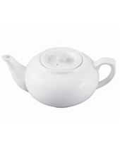 Teapot With Strainer White Ceramic 16 OZ