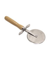 Pizza Cutter Wooden Handle - Stainless Steel Blade 4