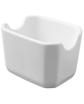 Sugar Packet Holder White Ceramic 3-3/4 x 2-3/8 x 2-5/8