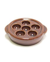 Snail Plate Brown Ceramic W/ 6 Holes
