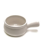 Onion Soup Bowl 12 OZ White W/ Handle