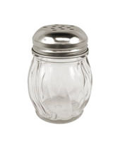 Cheese Shaker (Swirl) 6 OZ Glass Jar S/S 18/8 Perforated Cover Top