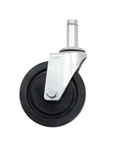 Rubber Caster Black Without Brake (Push-In Type) 5