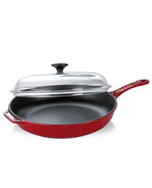 Frypan Cast Handle with Glass Lid 28Cm Red 2.3L