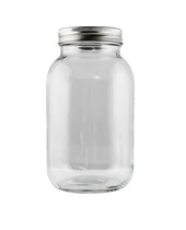 Mason Jar Glass With 2PC Lid 1L Case Of 12