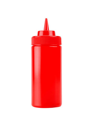 Squeeze Bottle Wide Mouth 12 OZ Red