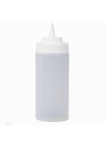 Squeeze Bottle Wide Mouth 16 OZ Clear