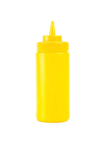 Squeeze Bottle Wide Mouth 16 OZ Yellow