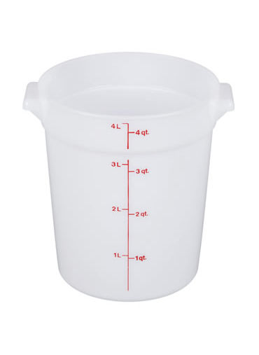 Food Storage Container Polyethylene Round 4 QT NSF