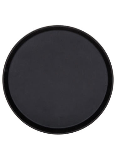 Tray Round Non-Slip Fiberglass Black 11