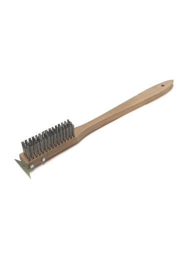 Heavy Grill Cleaning Brush With Gauge Steel Scraper 2-7/8