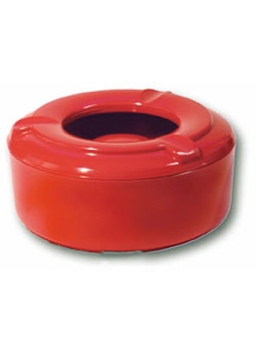 Cendrier Exterieur En Plastique Avec Un Couvert Rouge 10cm