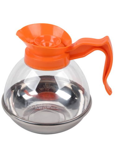 Acrylic Coffee Decanter With S/S Bottom Orange Handle (For Decaf)