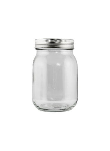 Mason Jar Glass With 2PC Lid 470ML Case Of 12